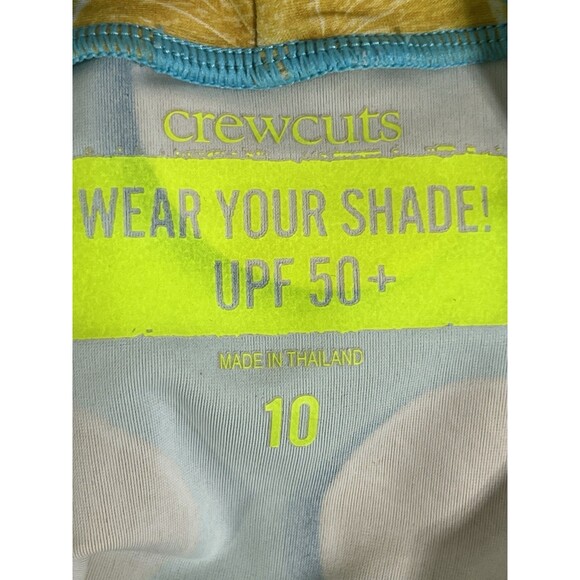 J Crew Crewcuts Girls 10 Lemons Ruffle Two-Piece Swimsuit Long Sleeve Yellow - Picture 3 of 11